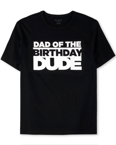 The Children's Place Mens Matching Family Birthday Graphic T-Shirt | Size 2XL | Black | 100% Cotton