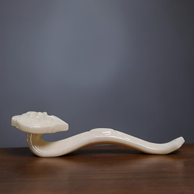 Infinity Handcrafted Ceramic Jade Ruyi Ornament - Elegant Home Decor