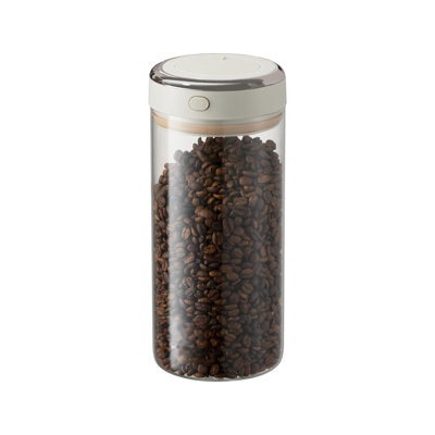 Mint Pantry® Coffee Bean Storage Container With One-Way Valve Airtight Lid Date Tracker For Coffee And More Food Fresh And Storage, Clear Borosilicate Glass Coffee