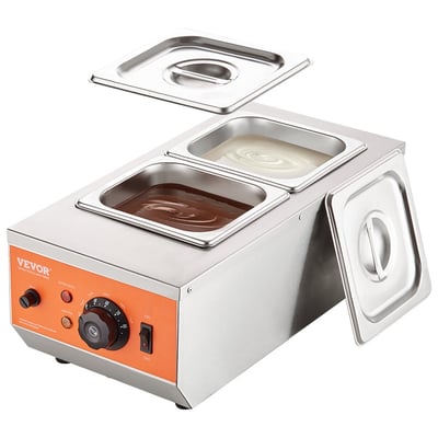 Chocolate Tempering Machine, 9 Lbs 2 Tanks Chocolate Melting Pot with TEMP Control 86~185℉