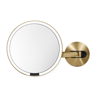 8" Round Wall-Mount Sensor Makeup Mirror with 5X Magnification