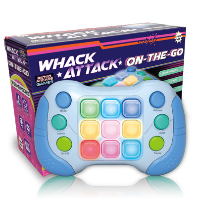Thin Air Brands Thin Air Games: Whack Attack On-the-Go - 5-In-1 Reflex & Memory Button Pushing Games, Electronic Handheld Device, Quick Lights & Sound Play, Kids 4+