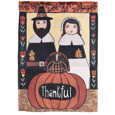 The Holiday Aisle® Double Sided 18'' H x 13'' W Polyester Thanksgiving Garden Flag
