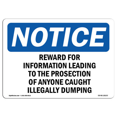 SignMission Reward for information Leading to the Prosecution Sign