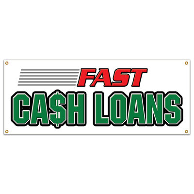 SignMission FAST CASH LOANS BANNER SIGN Pawn Shop Signs Loan Quick Payday Advance Credit
