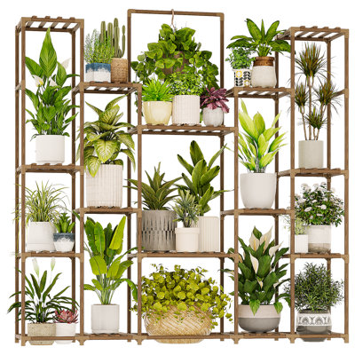 Arlmont & Co. 17-Pot Tall Plant Stand Indoor-Outdoor, Tiered Shelf for Living Room/Balcony/Garden Decor, Clearance Deal