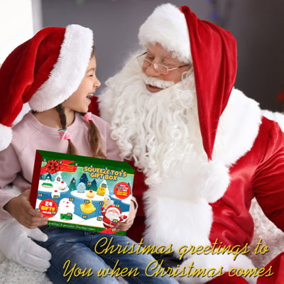 The Holiday Aisle® Christmas Advent Calendar Gift Box, 24 Compartment Rubber Cartoon Duckling Blind Box Holiday Gift