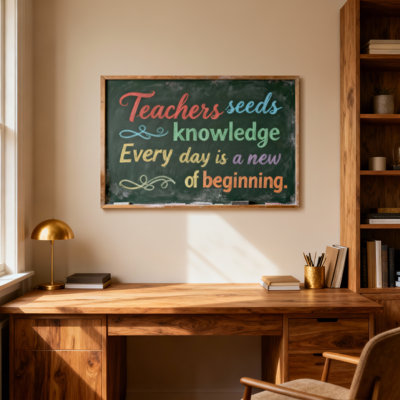 August Grove® Text & Numbers Teachers Seeds Knowledge Every Day Is A New Beginning
