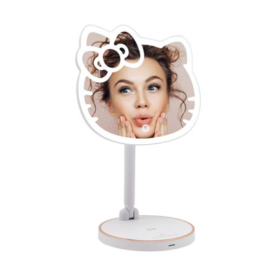 Hello Kitty LED Rechargeable Makeup Mirror with 360° Rotation