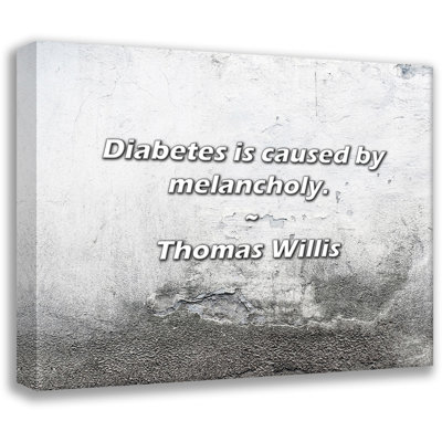 Trinx Thomas Willis Quote: Diabetes is caused by melancholy.