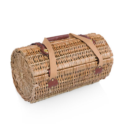 Picnic Time Verona Wine & Cheese Picnic Basket - Wicker Wine Tote with Picnic Set