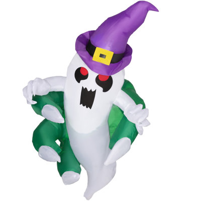 The Holiday Aisle® 3.9ft Inflatable Halloween Window Sticker Ghost Outdoor Display