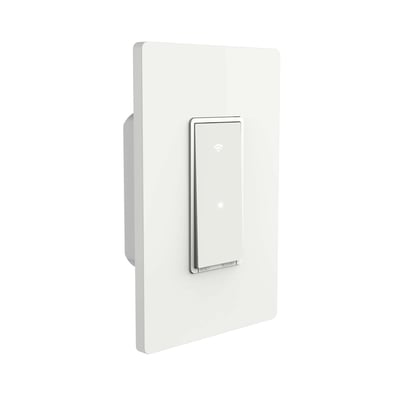 Simply Conserve Single-Pole WiFi Smart Switch SW-SP-100/240V-WiFi-WH, Alexa Device and Google Home Device Compatible WiFi Light Switch, Smart Home Device for Retrofit or New Construction