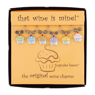 Ebern Designs Wine Charms, Sweet Cupcake