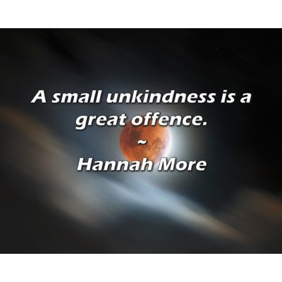 Trinx Hannah More Quote: A small unkindness is a great offence.