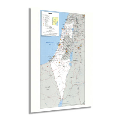 HISTORIC PRINTS 1988 Israel Map
