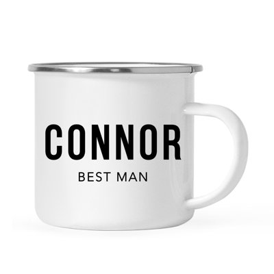 Koyal Wholesale Stainless Steel Personalized Wedding Party Campfire Mug Gift, Best Man Connor, 1-Pack, Metal Enamel Outdoors Campfire Camping Camp Cup Present Ideas