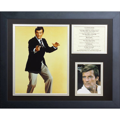 Legends Never Die James Bond Roger Moore Framed Memorabilia