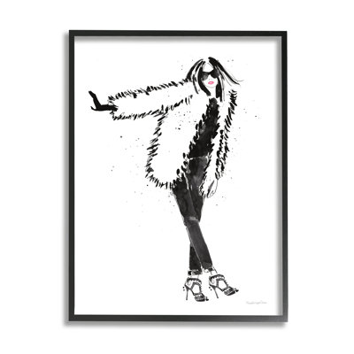 Mercer41 Luxurious Fashionista Sassy Glam Pose Fur Coat