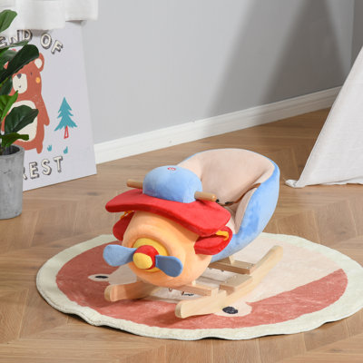 Qaba Kids Plush Airplane Rocker