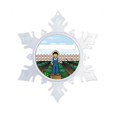 The Holiday Aisle® Personalized NTT Cartoon Snowflake Gardening Lover Christmas Holiday Shaped Ornament