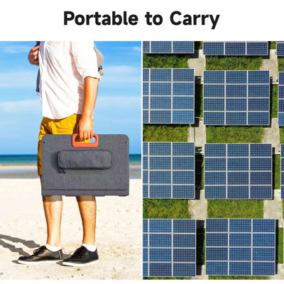mondawe 100W Portable Solar Panel For Power Station IP67 Water Foldable Solar Panel For Camping, Rvs, Hiking