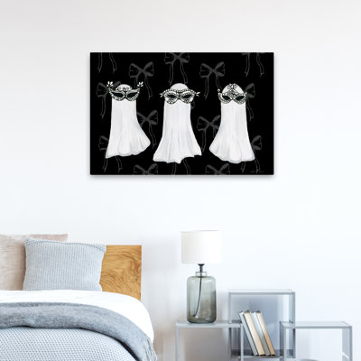 Mercer41 Masquerade Ghosts - Black Feminine Ghost Halloween Art