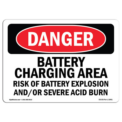 SignMission Battery Charging Area Risks Danger Sign