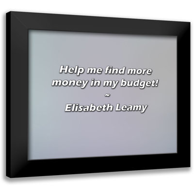 Trinx Elisabeth Leamy Quote: Help me find more money in my budget!