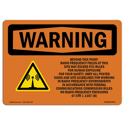 SignMission Beyond This Point Radio Frequency Fields Sign