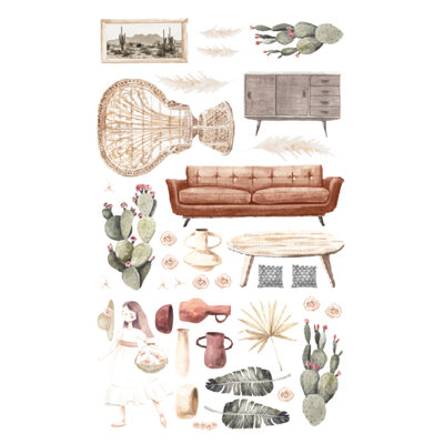 Urban Walls Little Boho Dollhouse Decorating Wall Decal