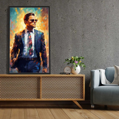Picture Perfect International Leonardo Dicaprio as Jordan Belfort - Floater Frame Painting on Canvas