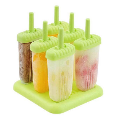 Edge Collections 6Pcs Popsicle Molds Reusable DIY Ice Cream Pop Maker for Homemade Iced Snacks