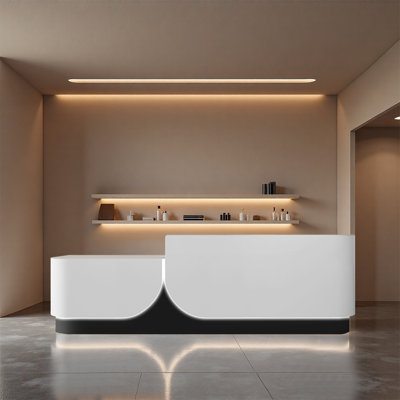 Inbox Zero Sleek Multi-Functional Service Desk with Integrated Cashier – Modern Stylish for Offices Retail Areas and Hotel