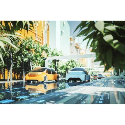 Union Rustic Futuristic Green City with Generic Autonomous Electric Cars by Gremlin