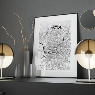 17 Stories Bristol City Map Graphic Art