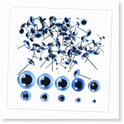 Pacific Funds Assorted Glass Eyes 3mm-12mm 100pcs
