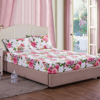 DaDa Bedding Floral Microfiber Sheet Set