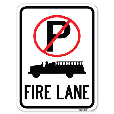 SignMission Fire Lane $250 Fine (With No Parking Symbol)/24022