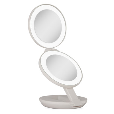 Zadro LED Travel Mirror in Taupe - Perfect for On-the-Go