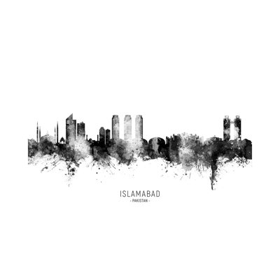 East Urban Home MTO2957-Islamabad Pakistan Skyline Name Bw