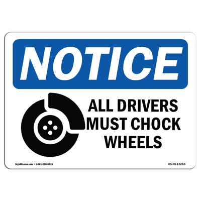 SignMission All Drivers Must Check Wheels Sign