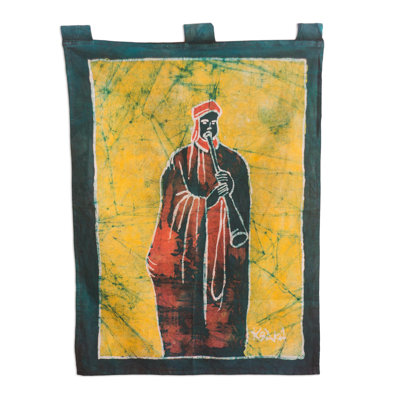 World Menagerie Batik Ghanaian Musician Tapestry