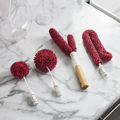 Wine Enthusiast Interchangeable Glassware Cleaning Brush 5 pc Set
