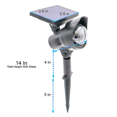 5 Star Super Deals Solar Powered Rotating RGB Color LED Spotlight - Rotating Color Changing Disco Ground Lights - Outdoor/Indoor Waterproof Garden Landscape Yard Lights