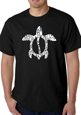 Word Art Graphic T-Shirt - Honu Turtle - Hawaiian Islands
