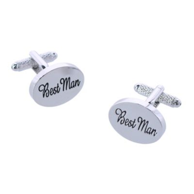 Trafalgar Men's Best Man Novelty Cufflinks (1 Pair), Silver