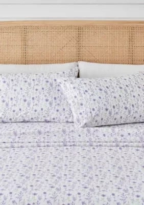 Premium Comforts Floral Printed Microfiber Sheet Set, Queen