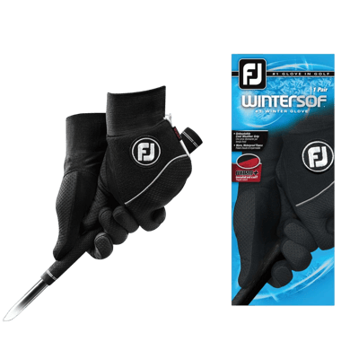 FootJoy Men’s WinterSof Golf Gloves Regular Black Medium Pair