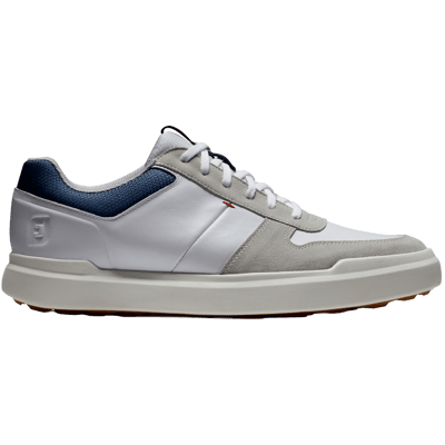 Contour Casual Men's Golf Shoe, White/Navy, 7.5 W - FootJoy Spikeless